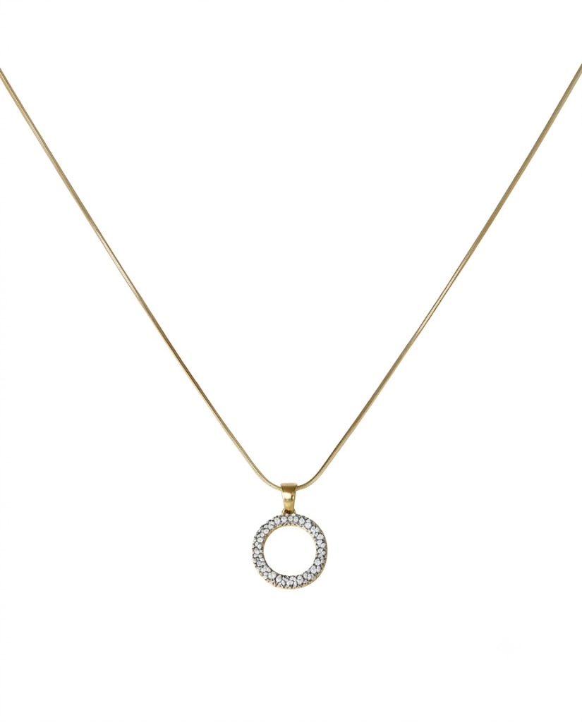Pave Crystal Circle Pendant Necklace